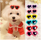2pcs/1pair Fashion Style Pet Dog Hair Bows Dog Accessories Love Glasses Pet Dog Cat Hair Hairpin pet Accessories Products
