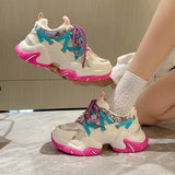 Women Chunky Sneakers Breathable Mesh Mixed Colors Tennis Sneaker Platform Sports Shoes Trend Cool Female Shoes
