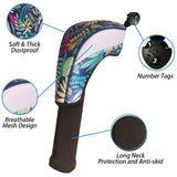 3-Piece Long-Neck Golf Club Headcover Set – Numbered Wooden Club Protectors, Durable Golf Accessories
