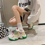 Women Chunky Sneakers Breathable Mesh Mixed Colors Tennis Sneaker Platform Sports Shoes Trend Cool Female Shoes