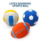 Pet Latex Toy Ball High Elastic Cotton Filled Latex Football For Small Dog Playing Pet Sound Toy Chew Toy Dog Accessories