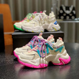Women Chunky Sneakers Breathable Mesh Mixed Colors Tennis Sneaker Platform Sports Shoes Trend Cool Female Shoes